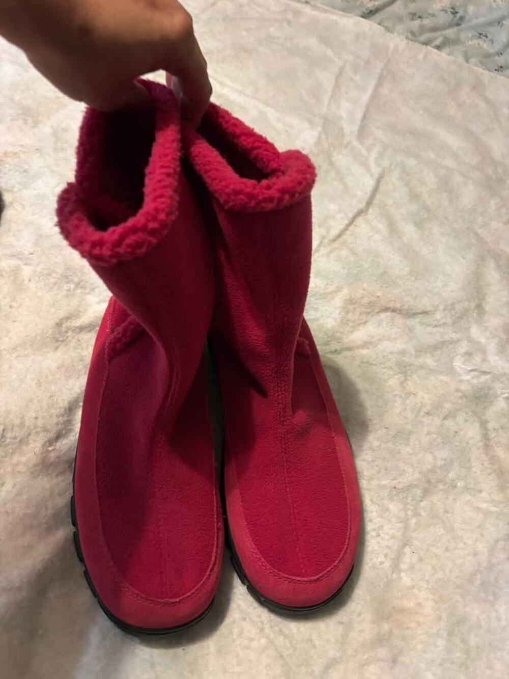 Lands End Pink Fleece Lined Snow Boots